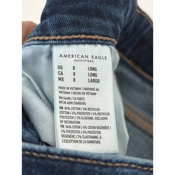 American Eagle Jean 8 High-Waisted Jegging Dark Wash Clean Girl Street Style - Picture 5 of 16